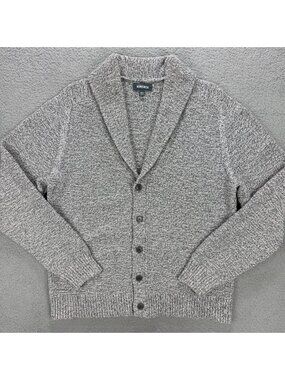 Bonobos Cardigan Men Extra Large Slim Grey Knit Shawl Collar Heavyweight Sweater